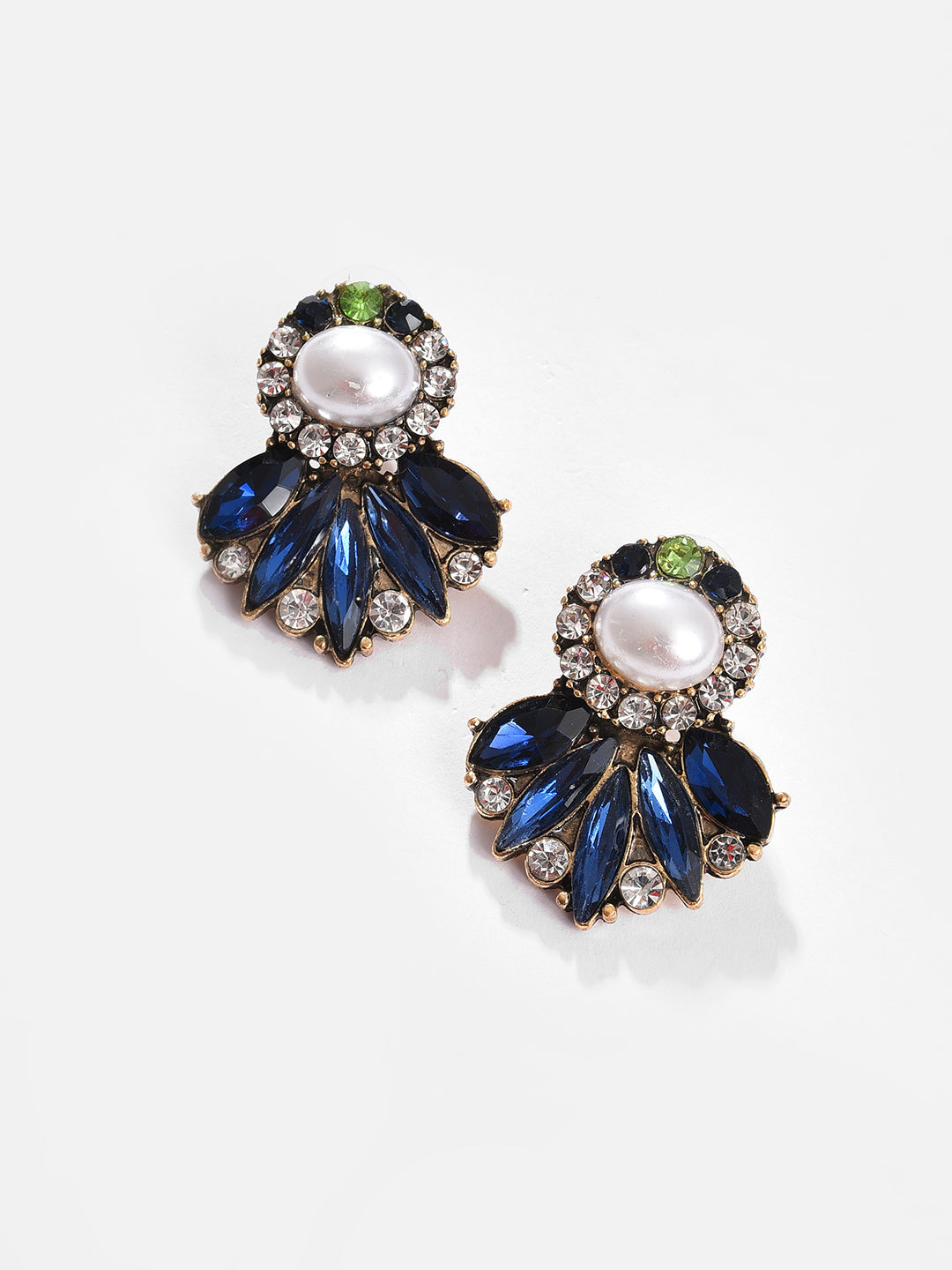 Silver Plated Designer Stone Drop Earring