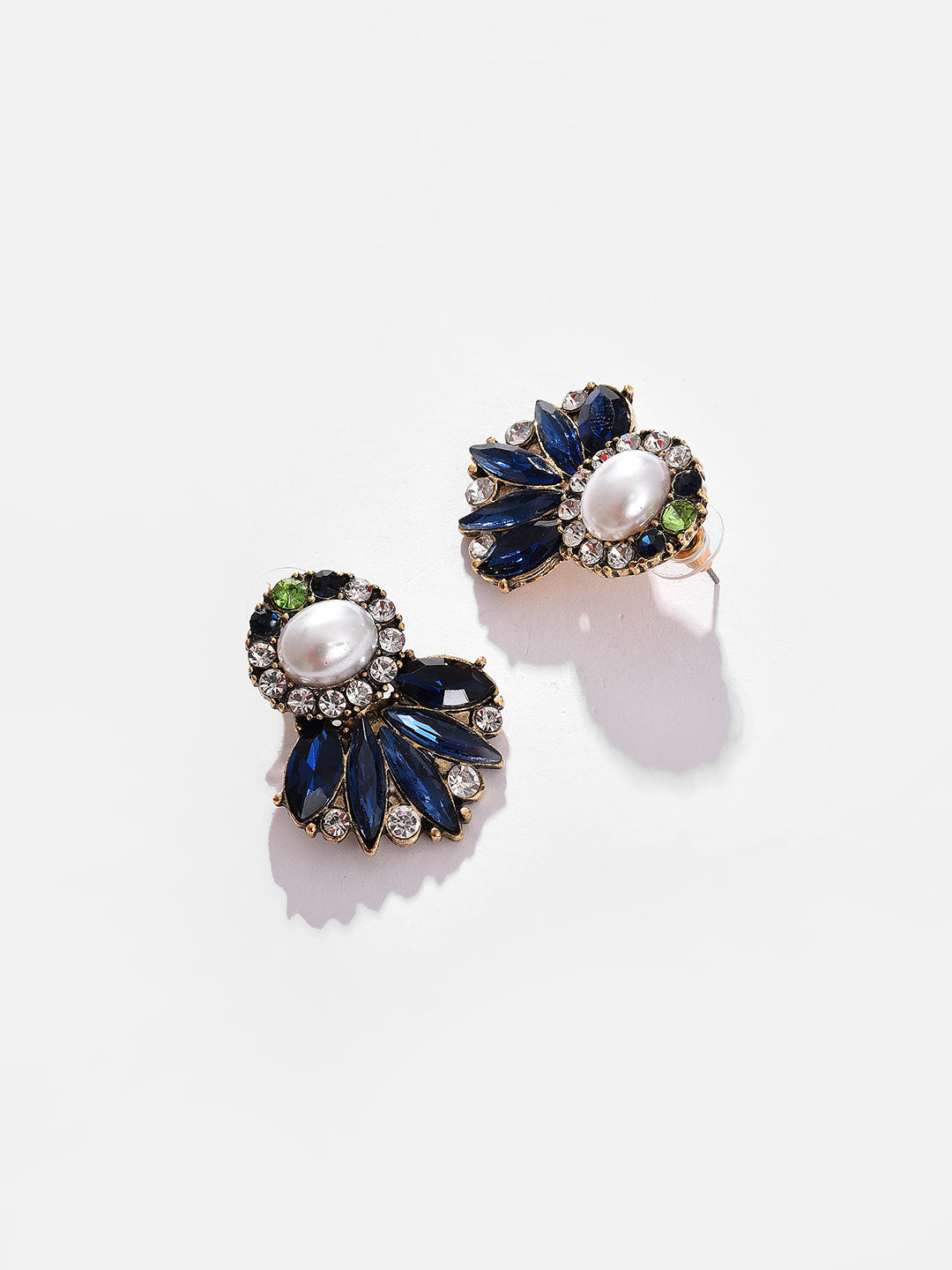 Silver Plated Designer Stone Drop Earring