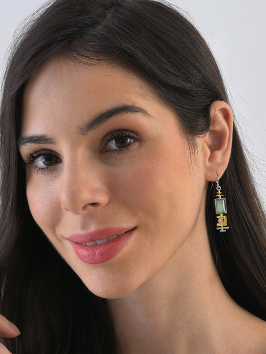 Gold Plated Designer Stone Drop Earrings