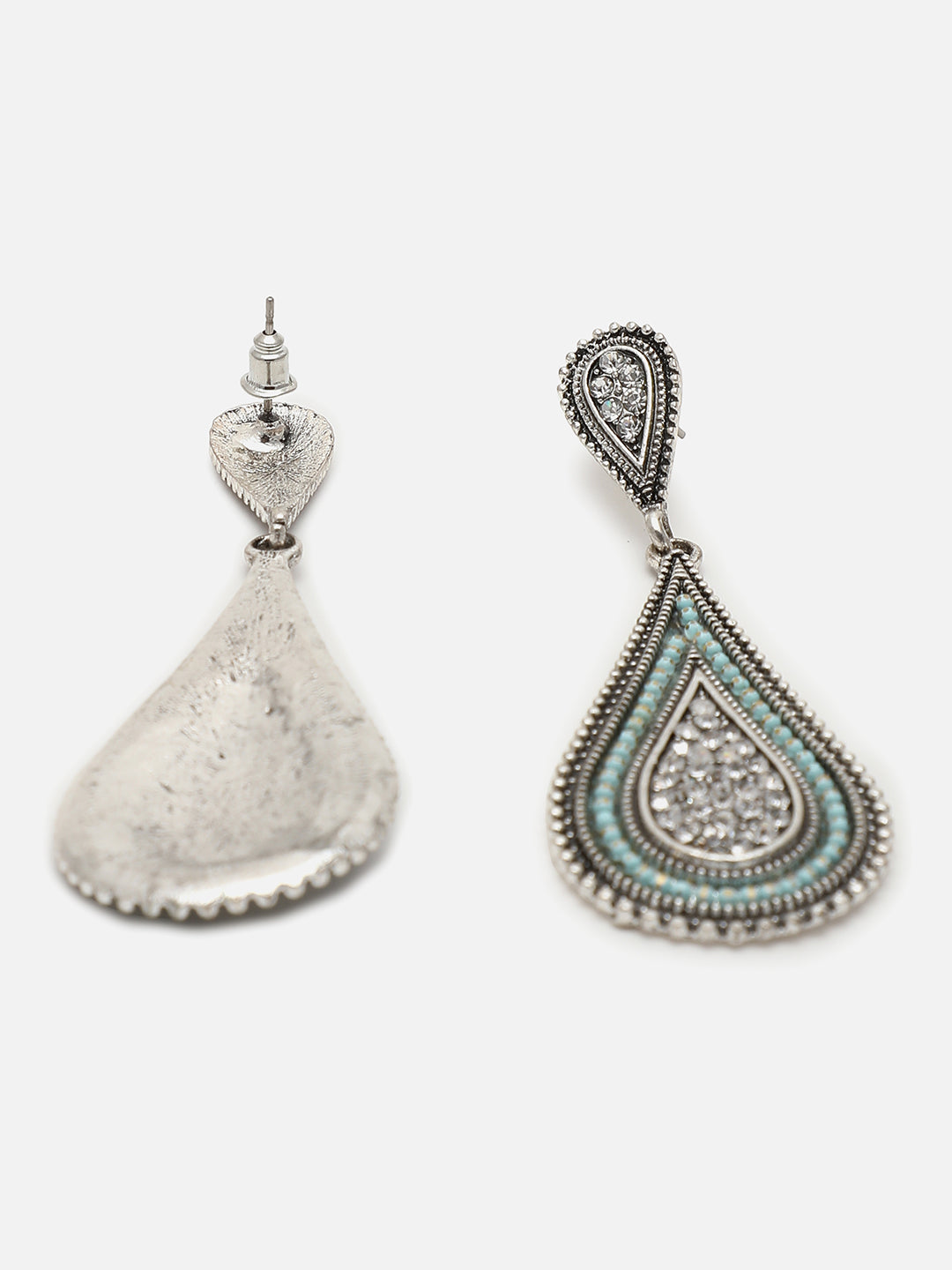 Silver Plated Designer Stone Drop Earring