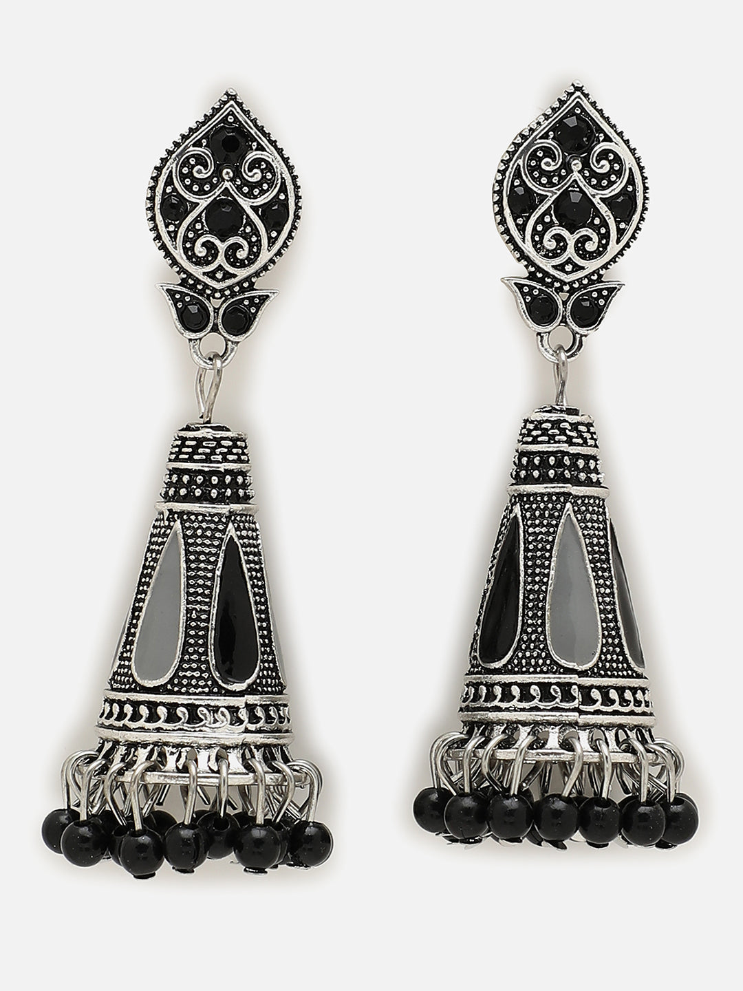 Silver Plated Designer Stone Drop Earring