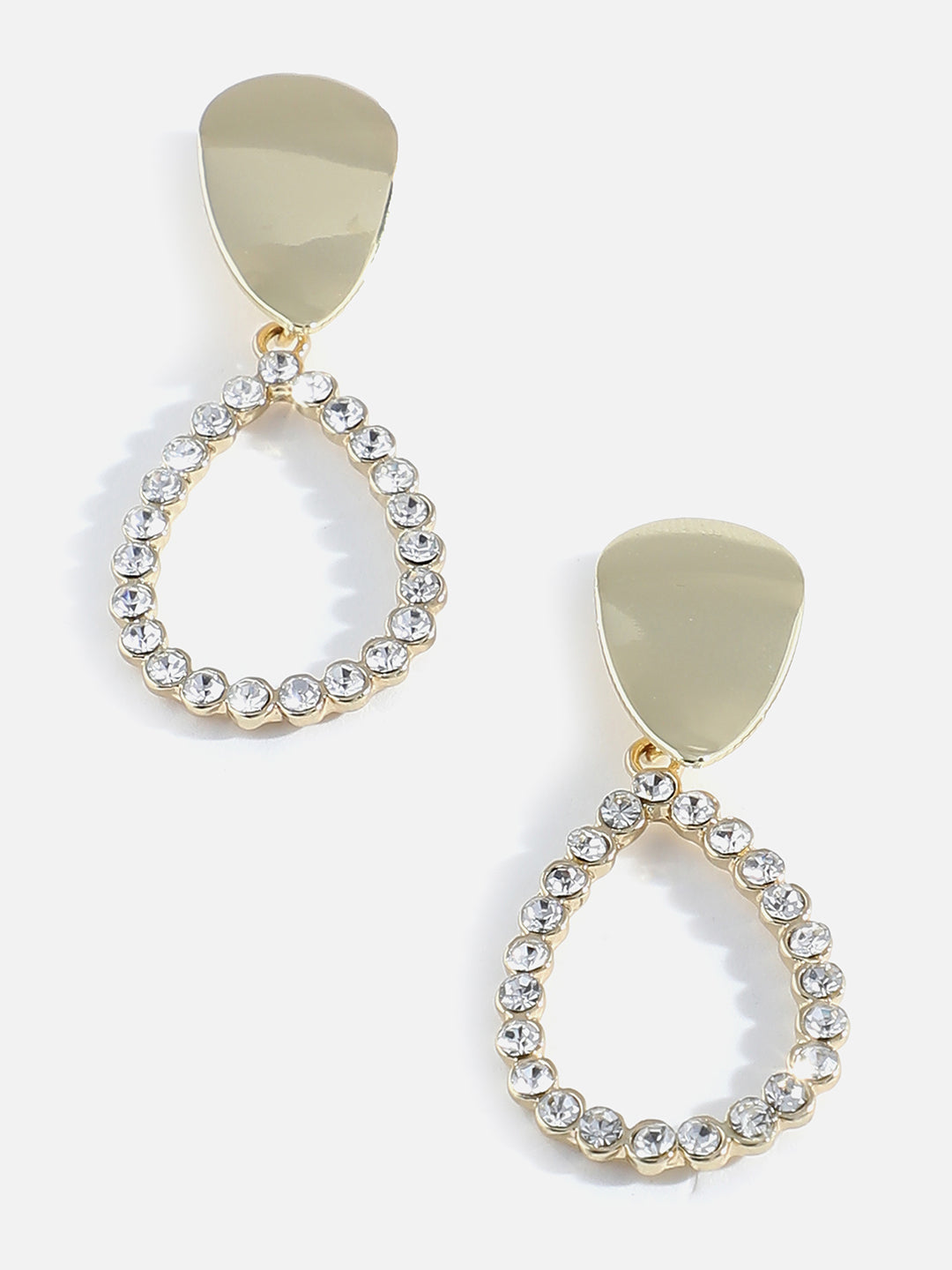 Gold Plated Designer Stone Drop Earring
