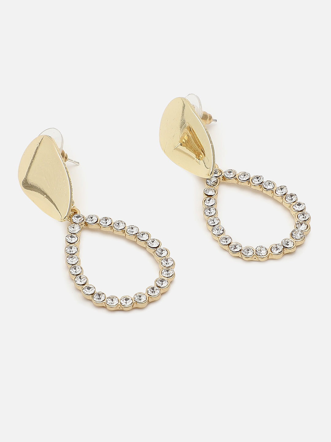Gold Plated Designer Stone Drop Earring
