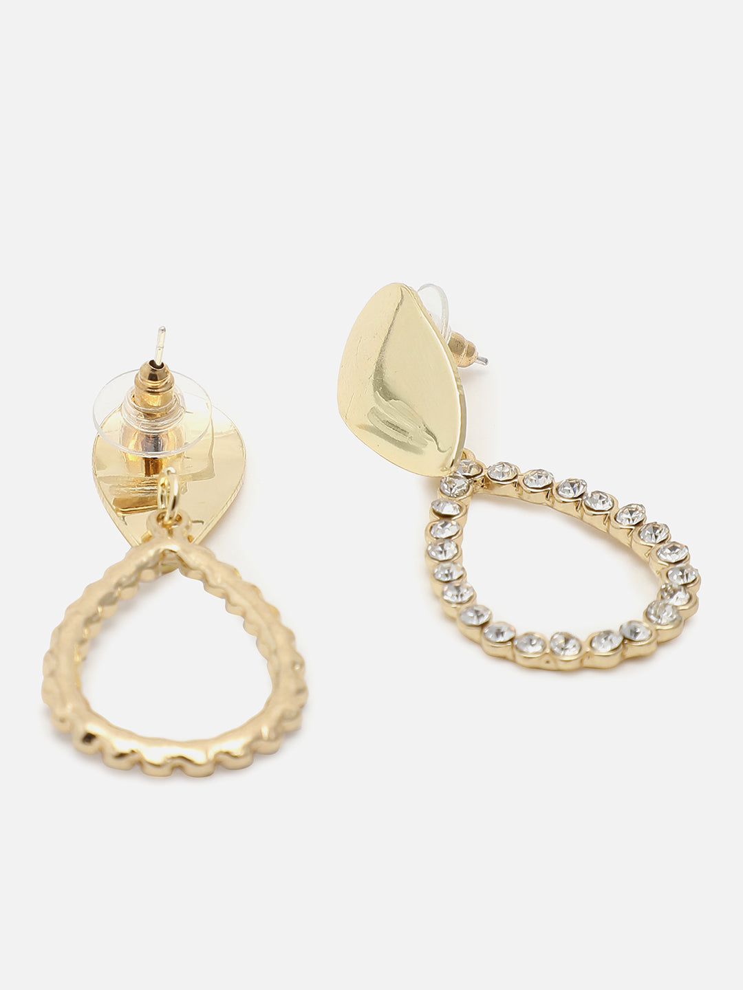 Gold Plated Designer Stone Drop Earring