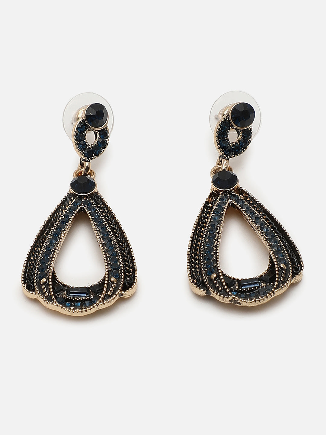 Gold Plated Designer Stone Drop Earring