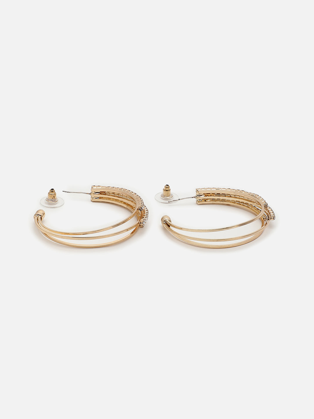 Gold Plated Designer Stone Hoop Earring