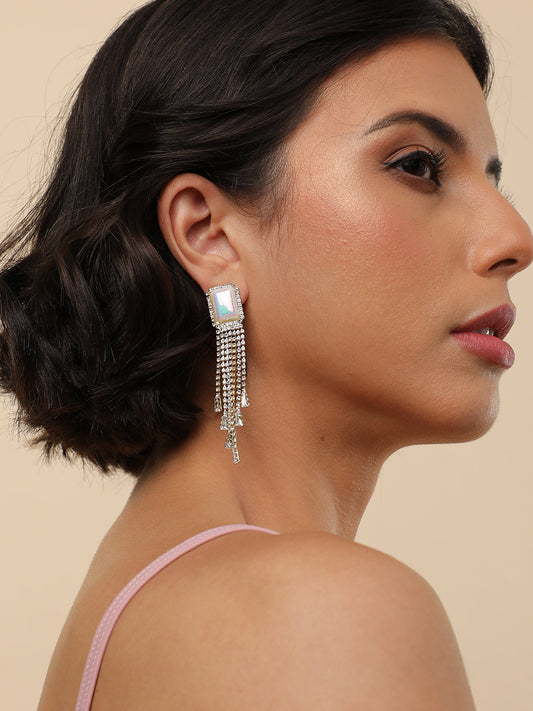 Gold Plated Designer Stone Drop Earring