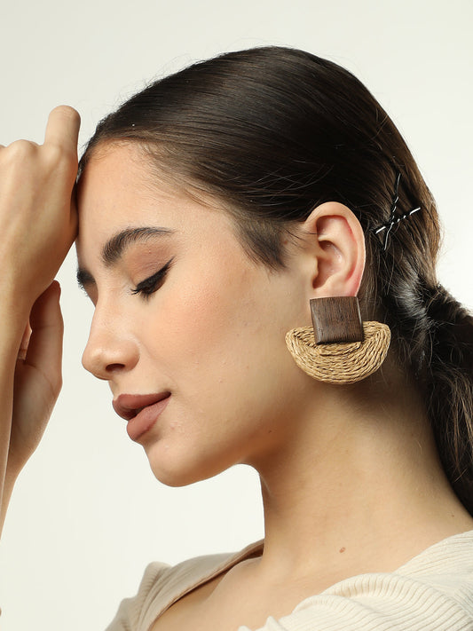 Gold Plated Designer Stone Drop Earring