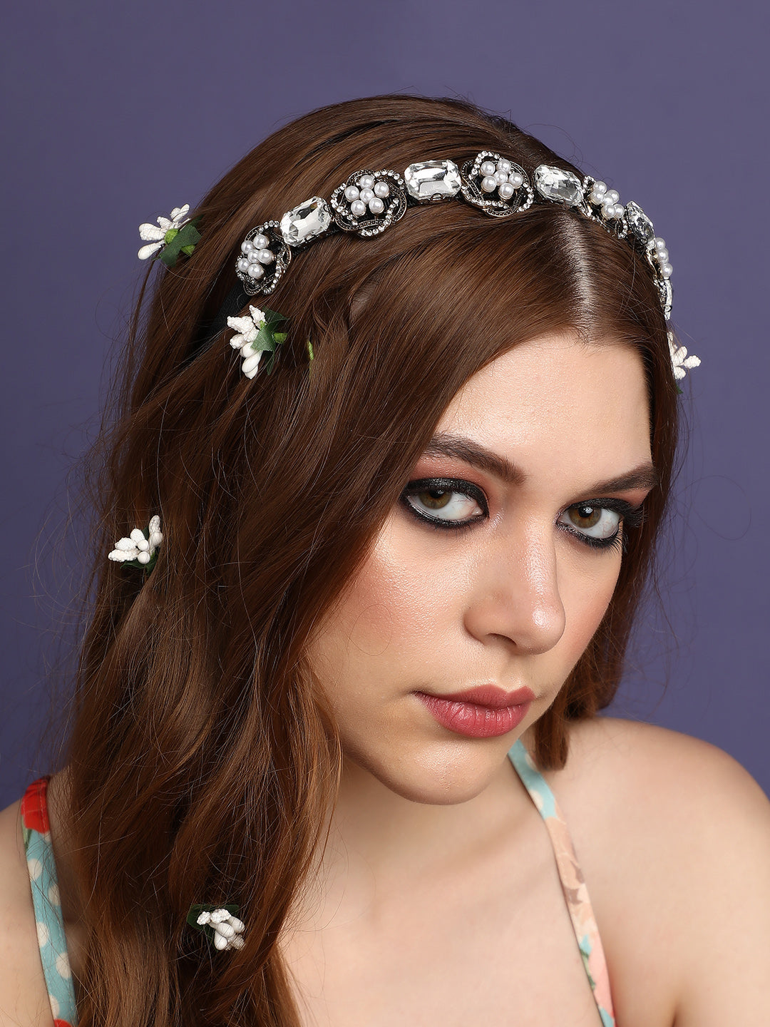 Gilded Elegance Set of 2 Embellished Hairband
