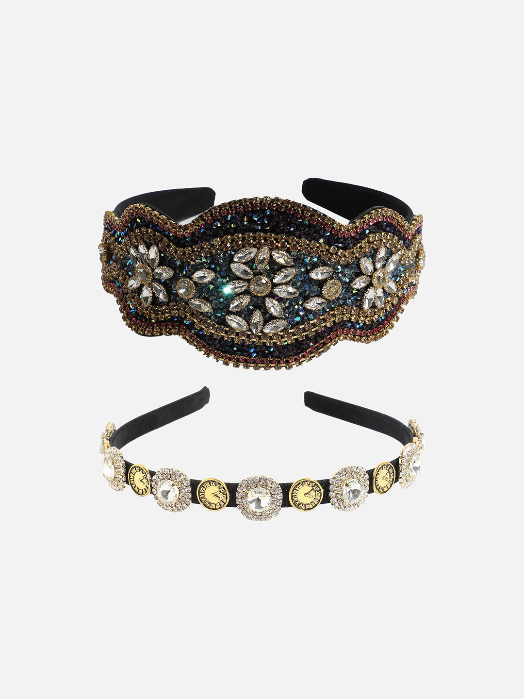 Glamour Statement Set of 2 Embellished Hairband