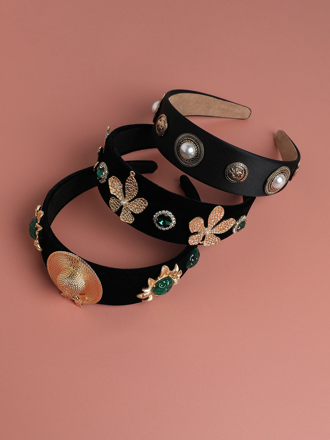 Sophisticated Glam Set of 3 Embellished Hairband