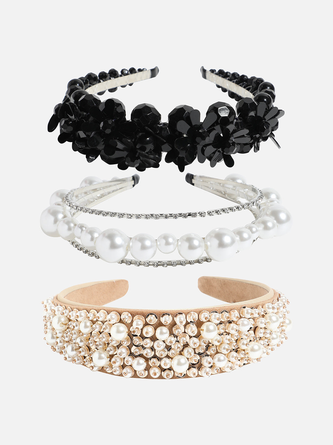Set of 3 Beaded Hairbands