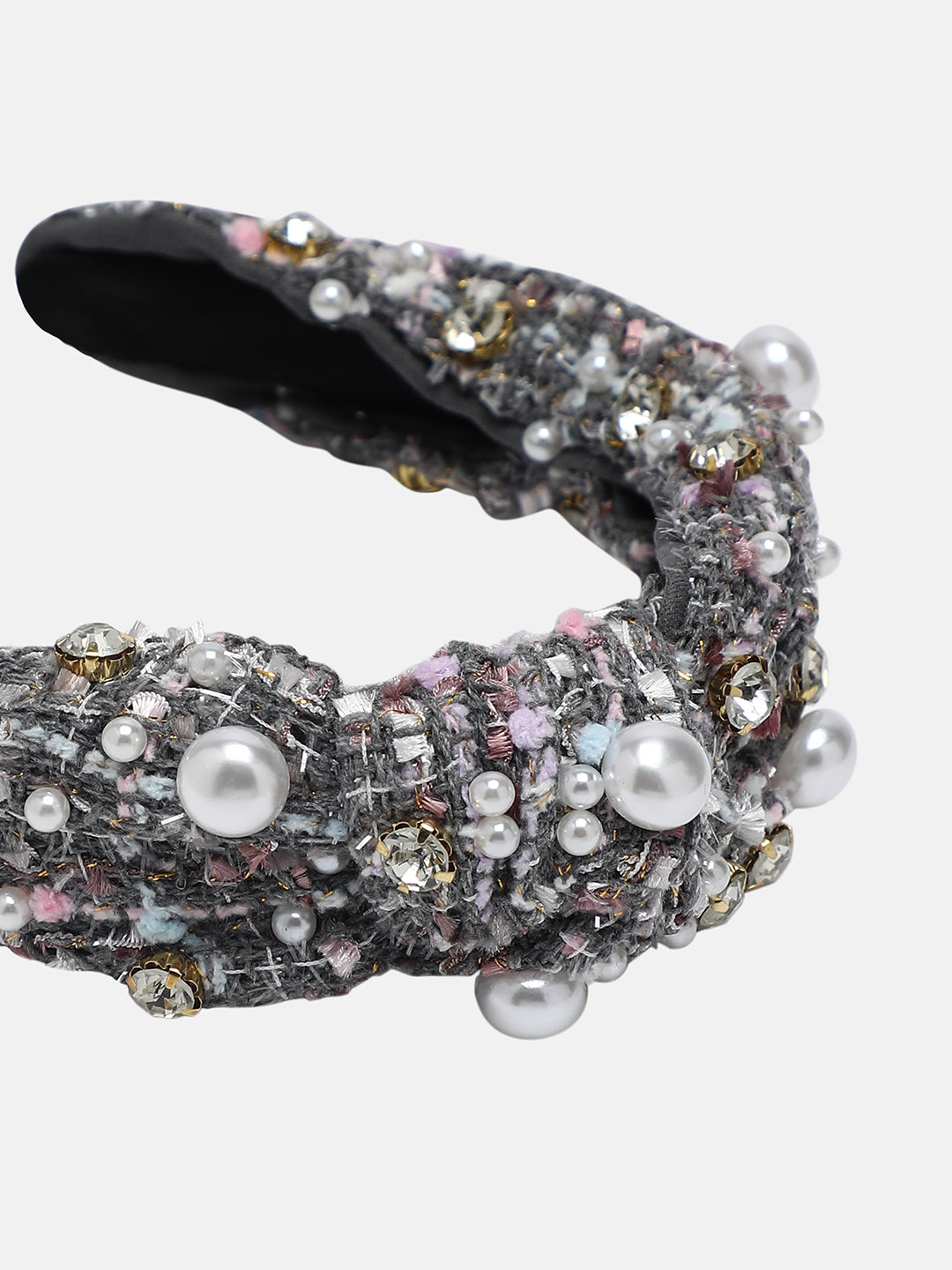 Women's The Tweed Knot Hairband - Charcoal Black