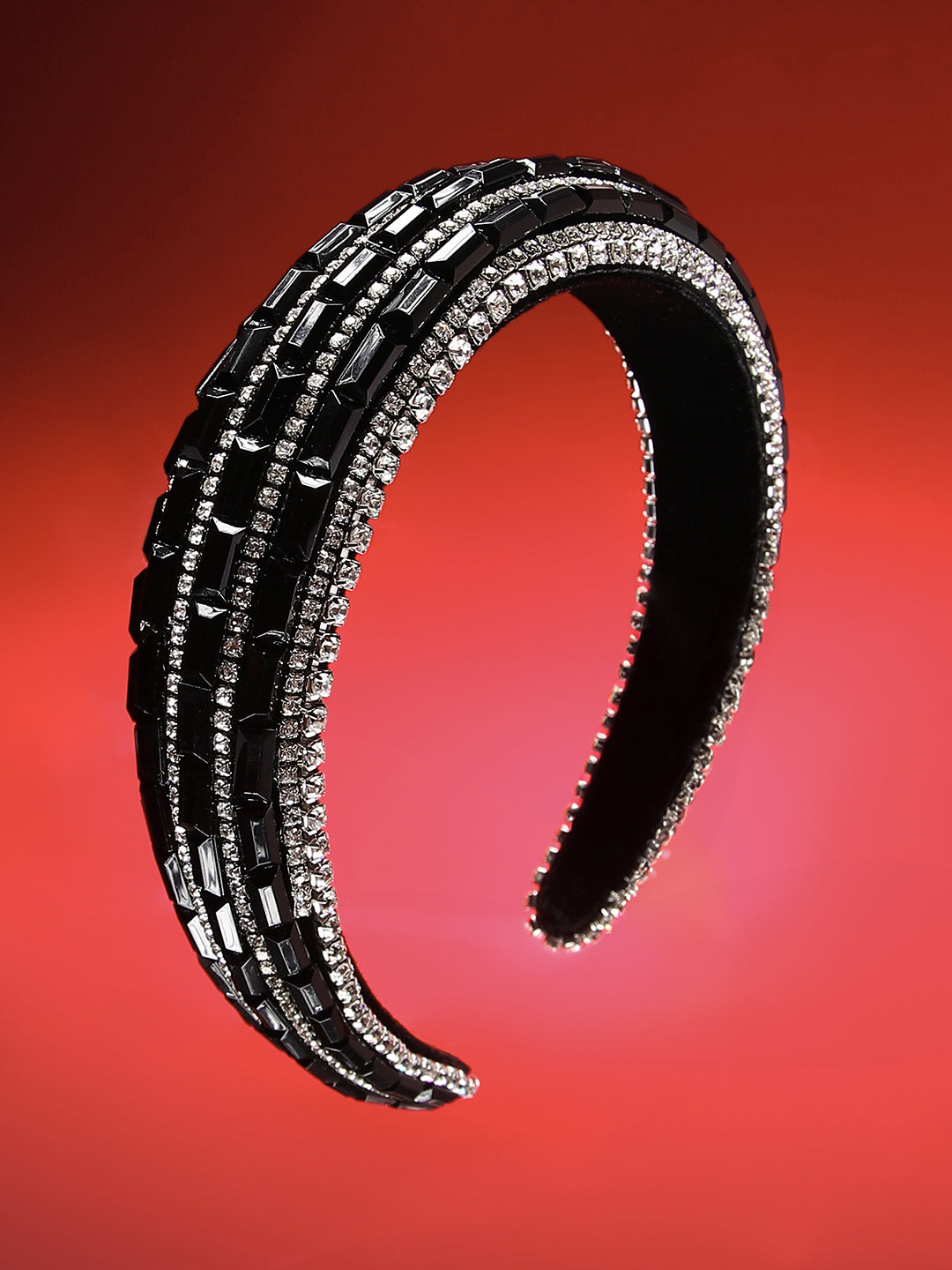Women's The Embellish-Lined Hairband - Midnight Black
