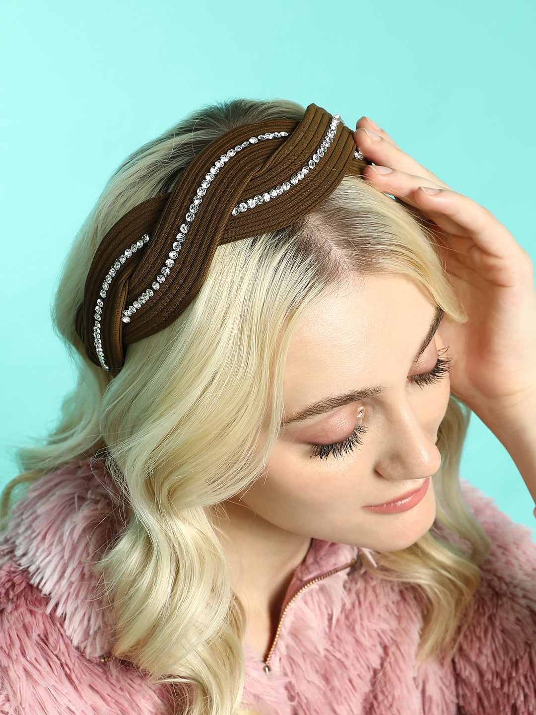Women's The Embellish-Twist Hairband - Chocolate Brown
