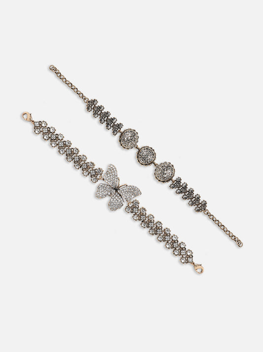 Set Of 2 Gold-Plated Link Bracelet