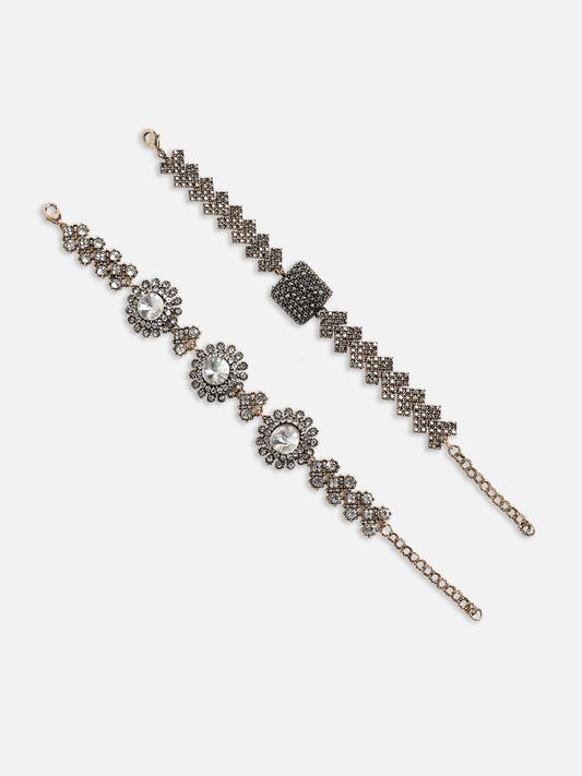 Set Of 2 Gold-Plated Link Bracelet