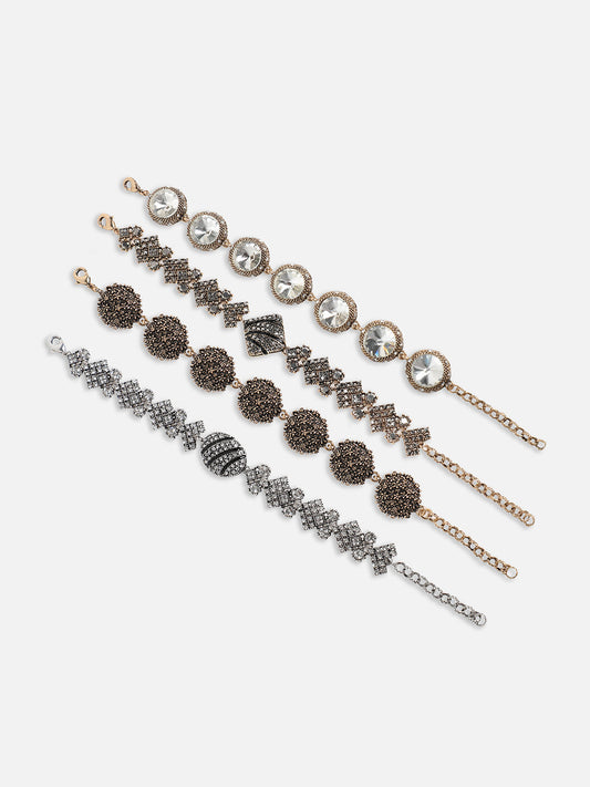 Set Of 4 Gold-Plated Link Bracelet