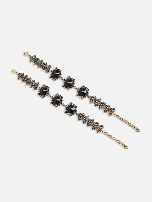 Set Of 2 Silver-Plated Link Bracelet