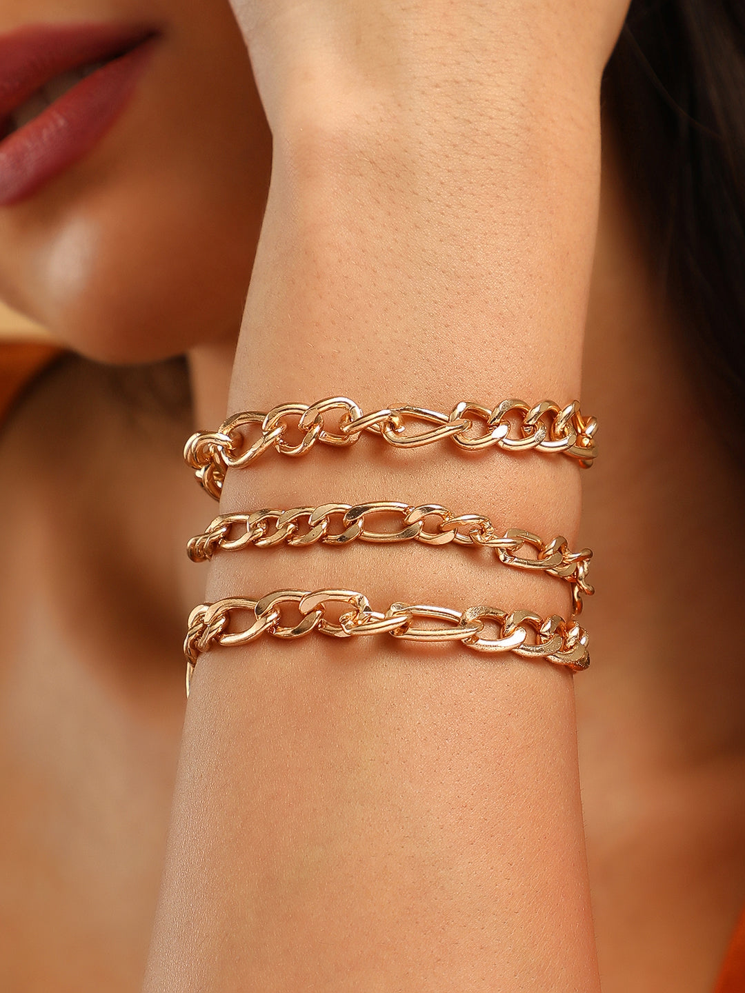 The Chainlink Multi-Layer Bracelet - California Gold-SOHIBR6193
