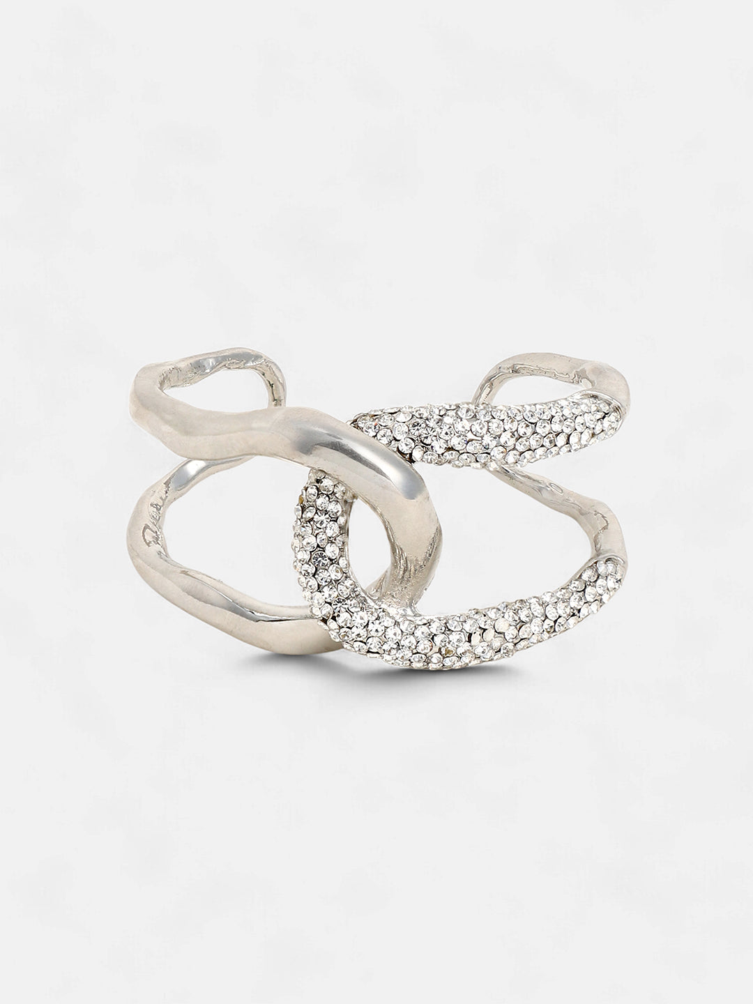 The Opposta Cuff Bracelet - Metallic Silver-SOHIBR6249