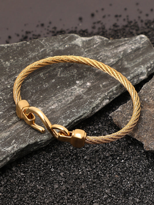 The Twisted-Hook Bangle Bracelet - California Gold