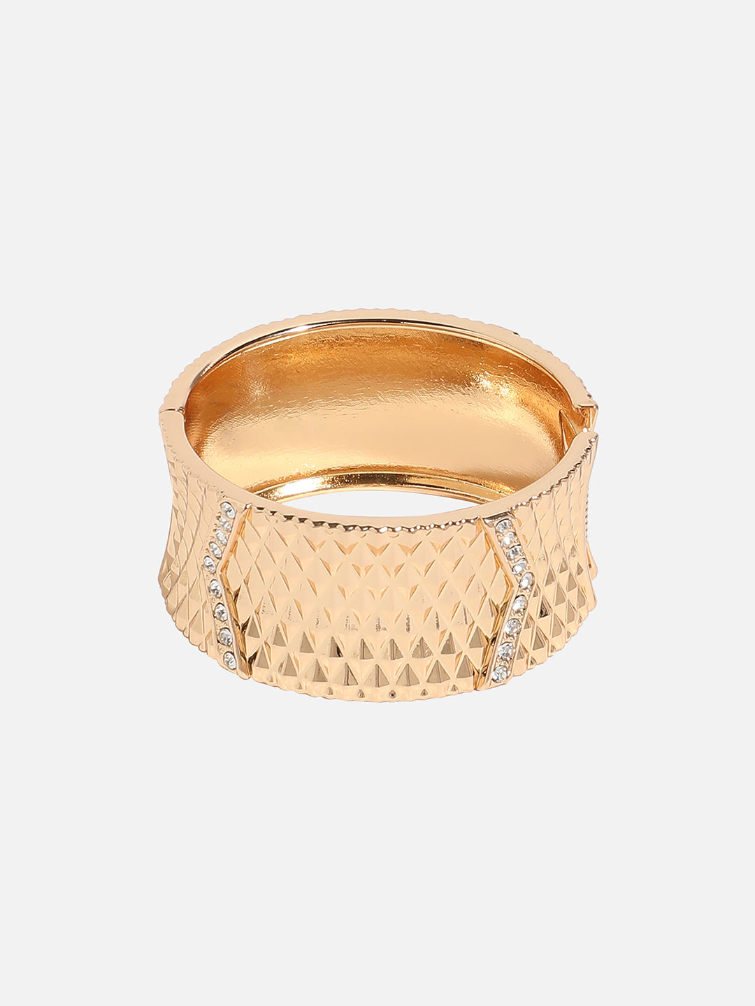 Gold Plated Stone Studded Cuff Bracelet