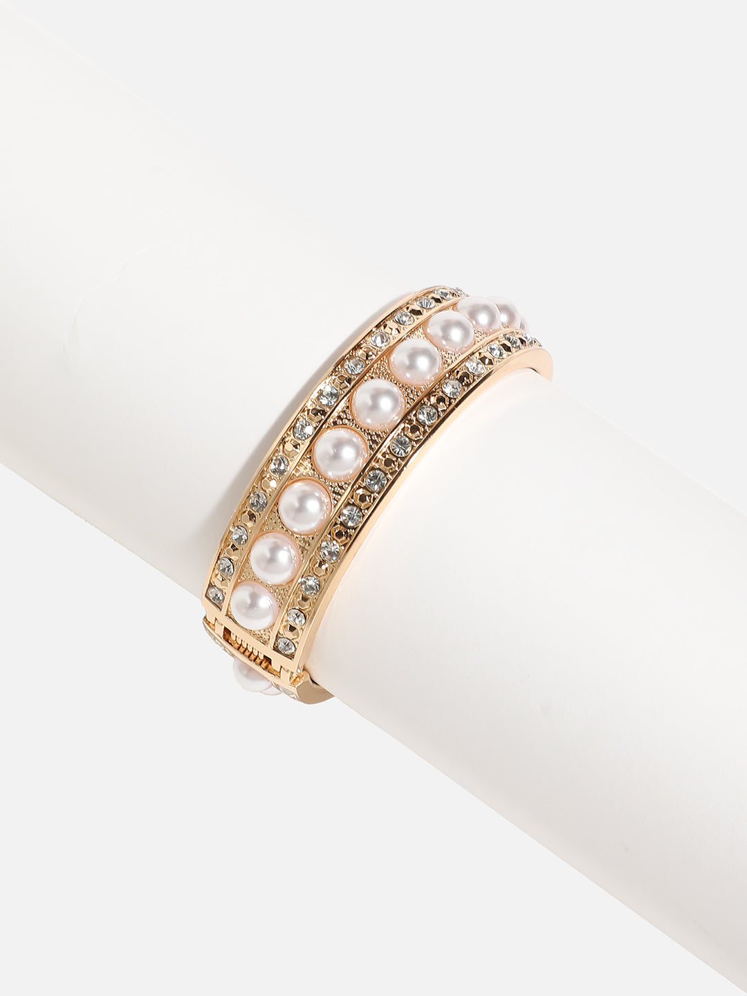 Gold-Plated Beaded Kada Bracelet