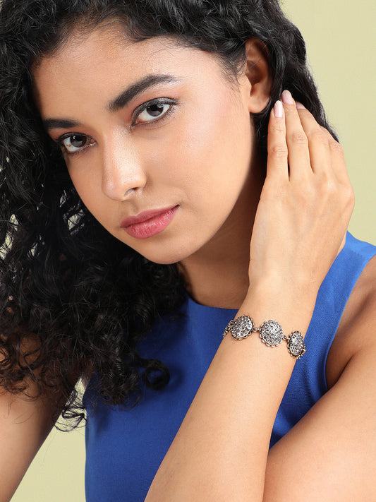 Gold-Plated Stone Studded Charm Bracelet