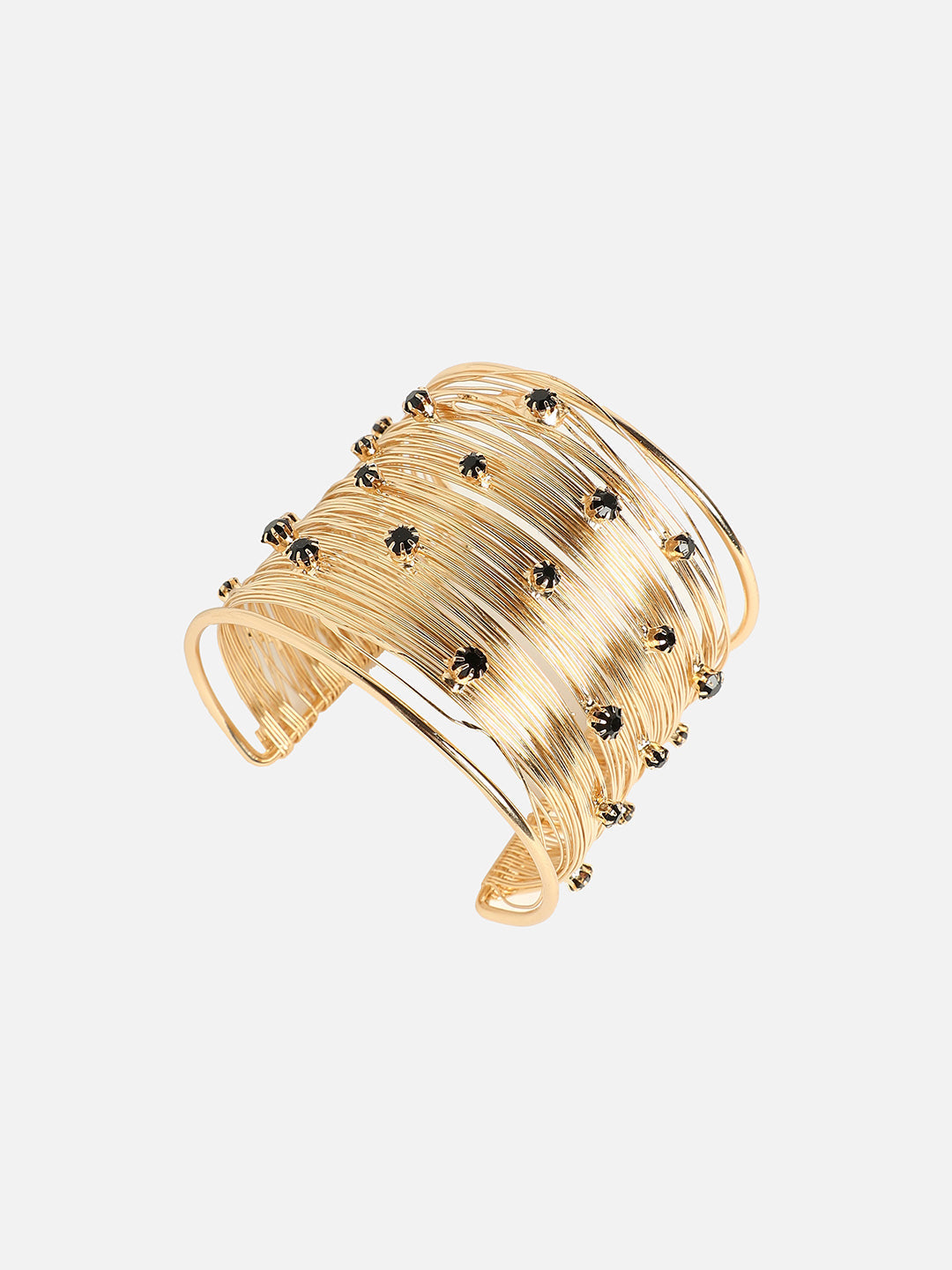Gold-Plated Artificial Stones Studded Kada Bracelet