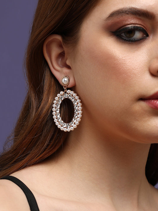 Pack Of 2 Gold-Plated Contemporary Drop Earrings