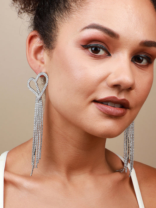 Pack of 2 Silver-Plated Contemporary Drop Earrings