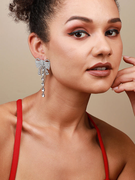 Pack Of 2 Silver-Plated Contemporary Drop Earrings