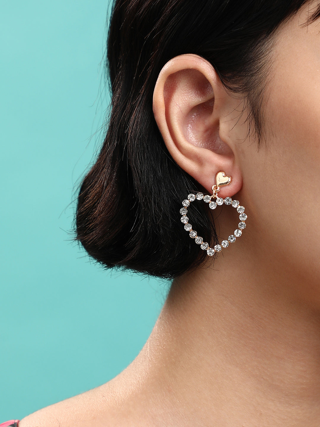 Set Of 2 Gold-Plated Contemporary Drop Earrings