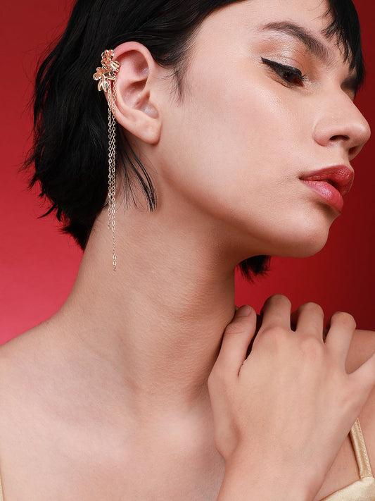 Set Of 2 Gold-Plated Contemporary Drop Earrings