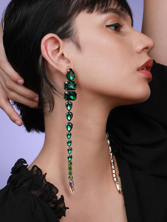 Pack Of 2 Gold-Plated Contemporary Drop Earrings