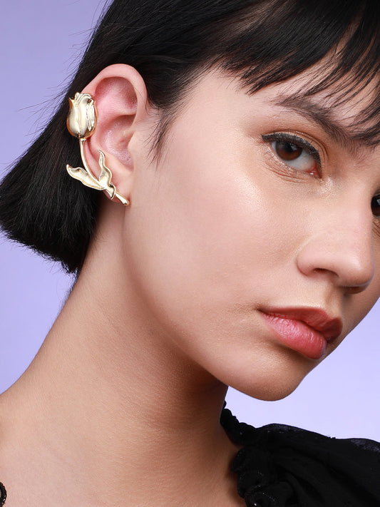 Set Of 2 Gold-Plated Contemporary Drop Earrings