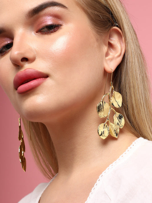 One-Of-A-Kind Gems Standout Set Of 2 Gold-Plated Contemporary Drop Earrings