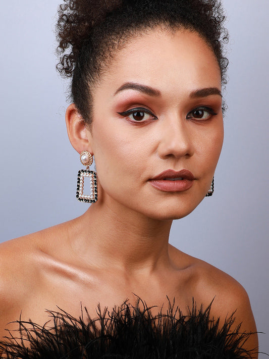 Pack Of 2 Gold-Plated Contemporary Drop Earrings