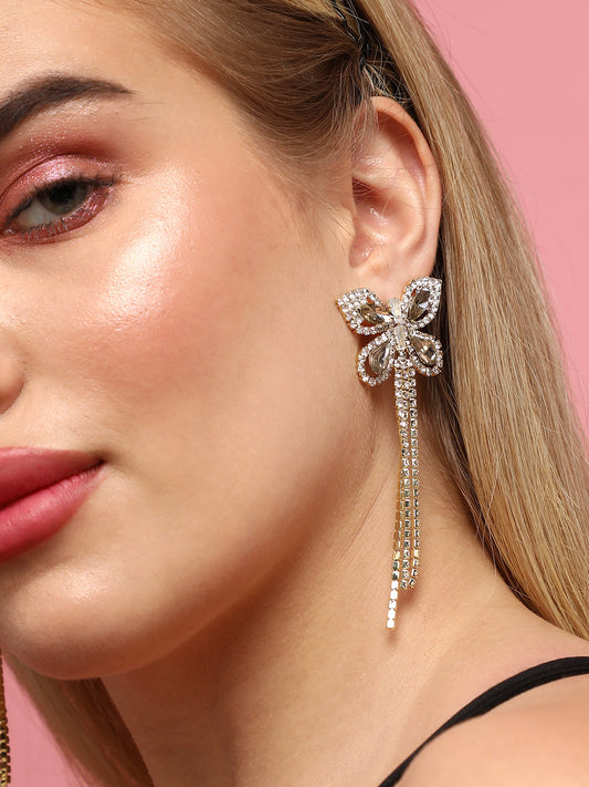 Pack Of 2 Gold-Plated Contemporary Drop Earrings