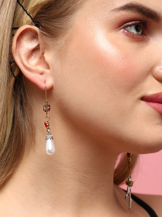 Set Of 2 Silver-Plated Contemporary Ear Cuff Earrings