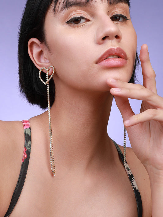 Set Of 2 Gold-Plated Contemporary Drop Earrings