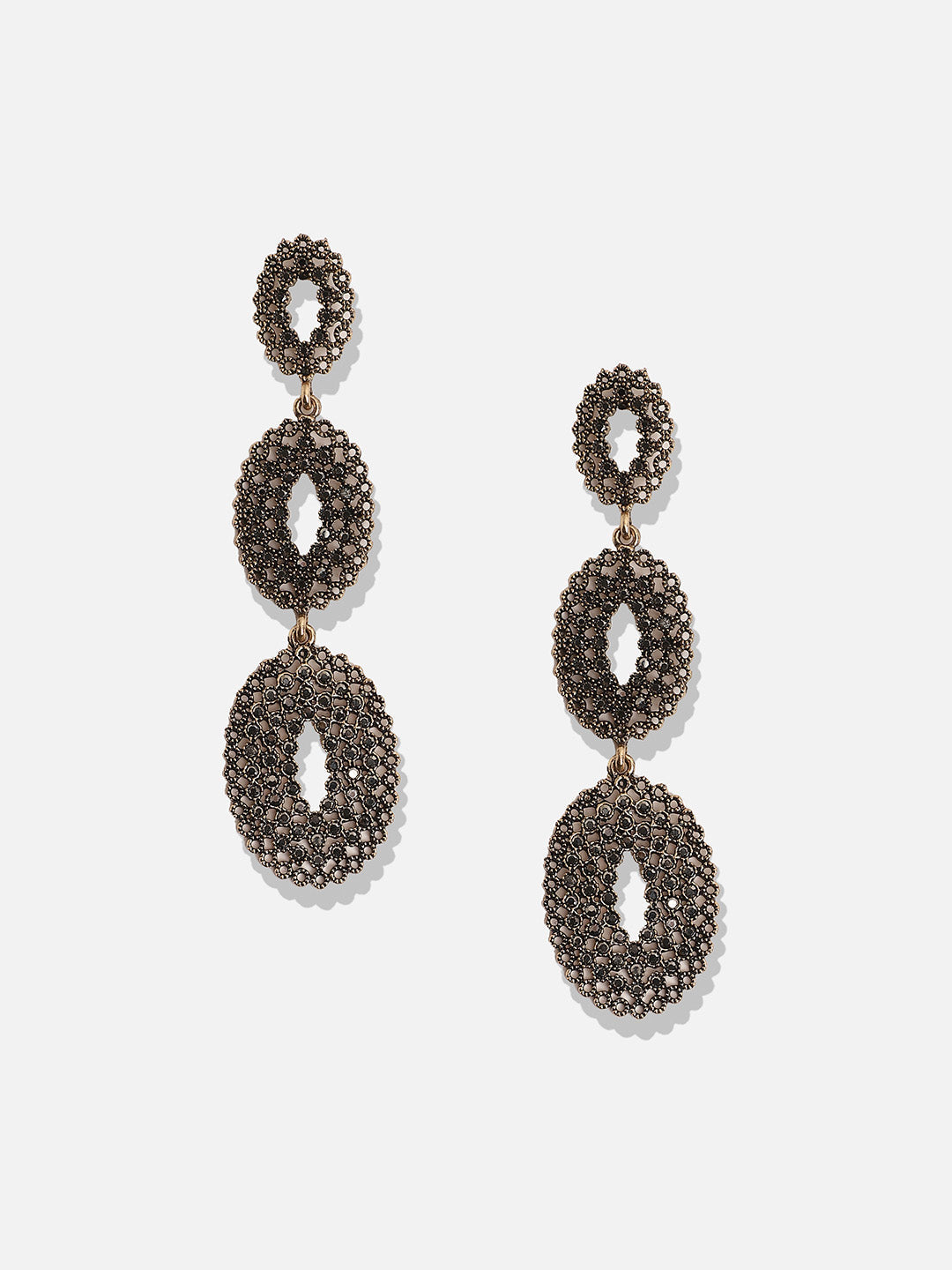 Set Of 2 Gold-Plated Contemporary Drop Earrings