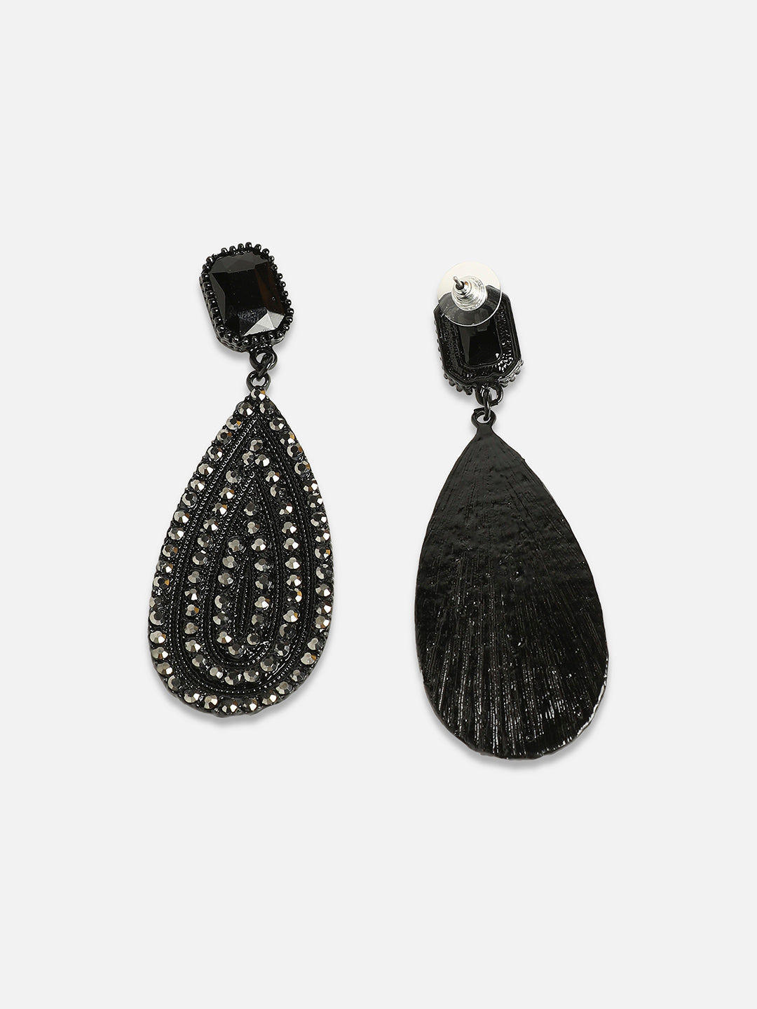 Set Of 2 Brass-Plated Contemporary Drop Earrings