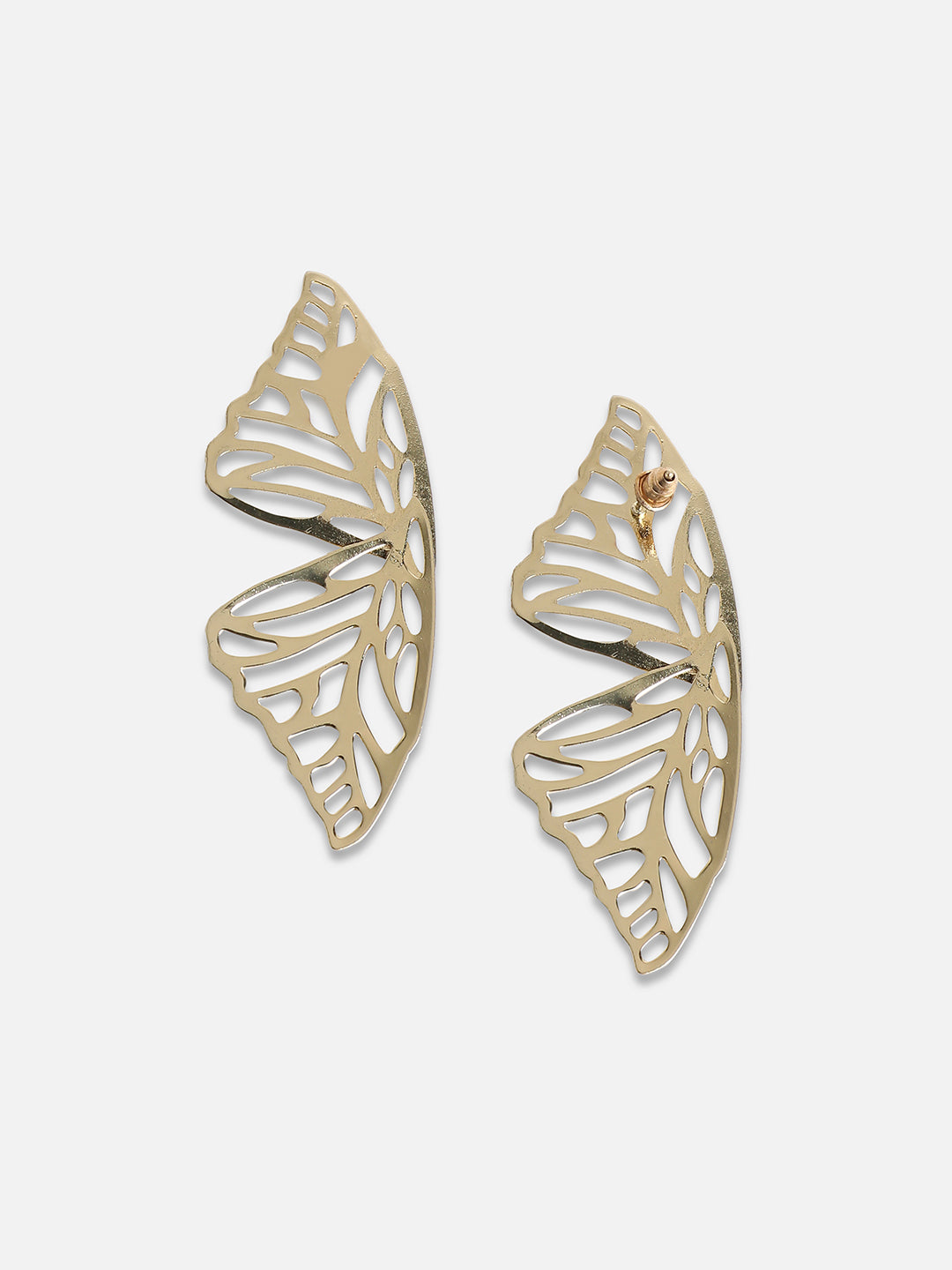 Set Of 2 Gold-Plated Contemporary Drop Earrings
