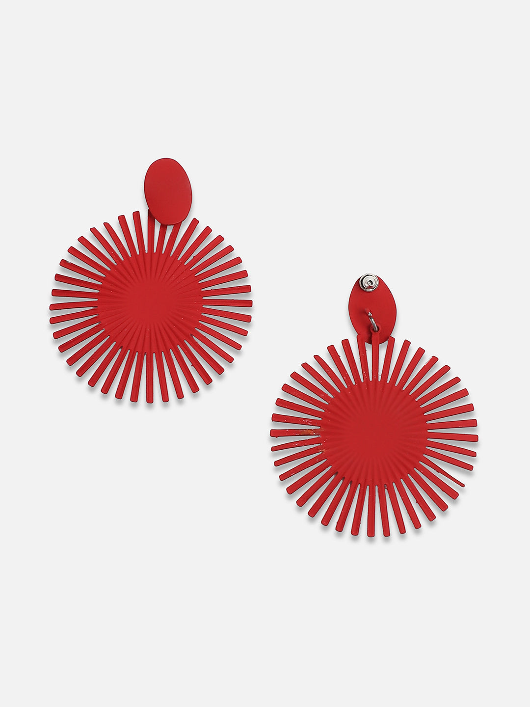 Set Of 2 Silver-Plated Contemporary Drop Earrings