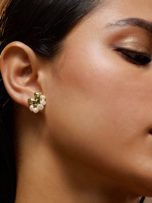 The Tropez's Coeur Stud Earrings - California Gold-SOHIER6145