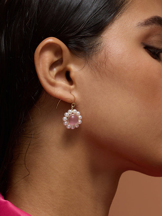 The Ira Drop Earrings - Blush Pink-SOHIER6148