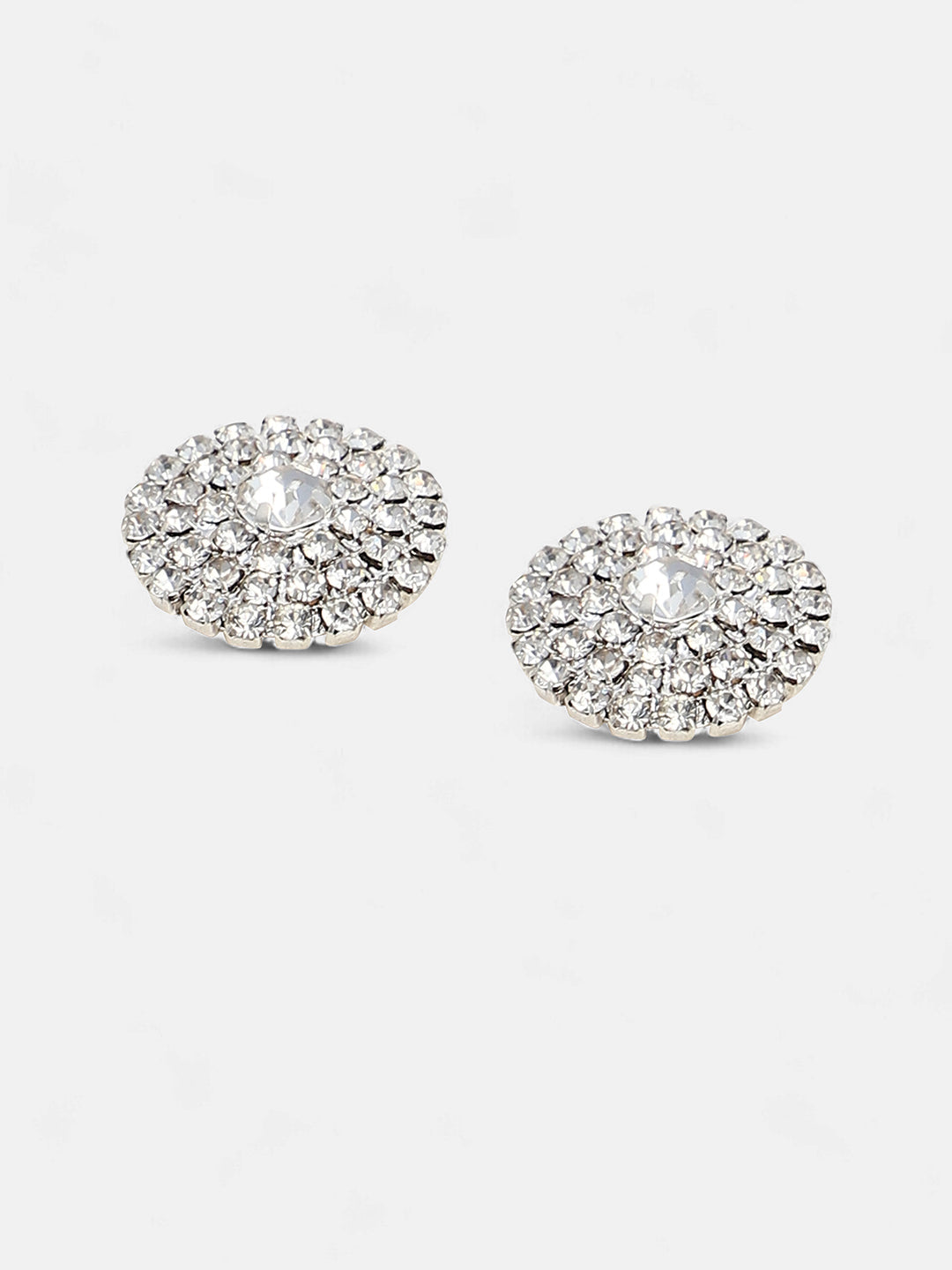 The Small Crystalized Stud Earrings - Crystal Silver-SOHIER6158