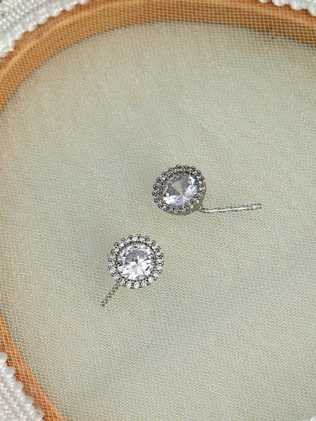 The Mamie Stud Earrings - Crystal Silver-SOHIER6165